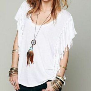 Free People Fantasy Fringe Boho Tee Top